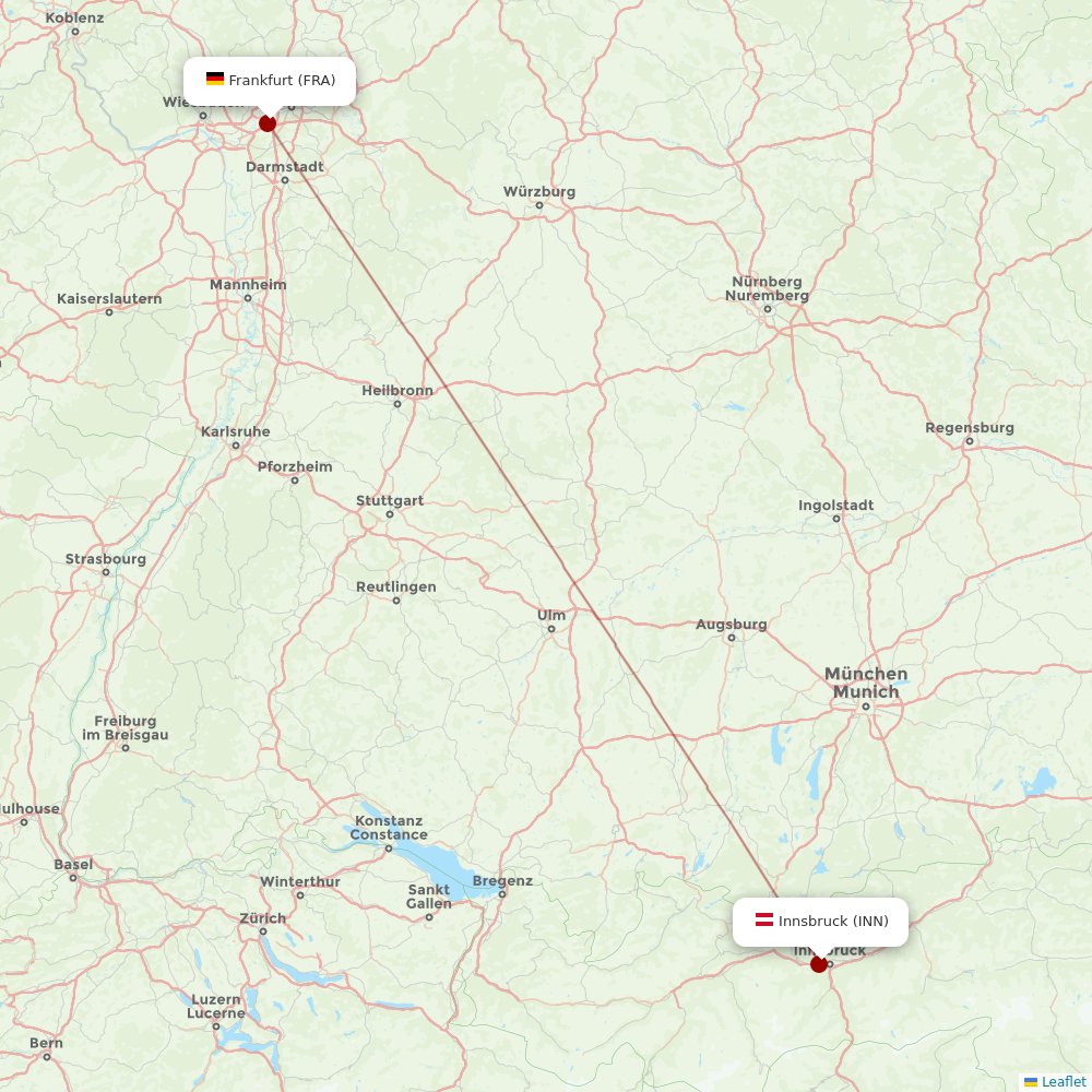 Air Dolomiti at INN route map
