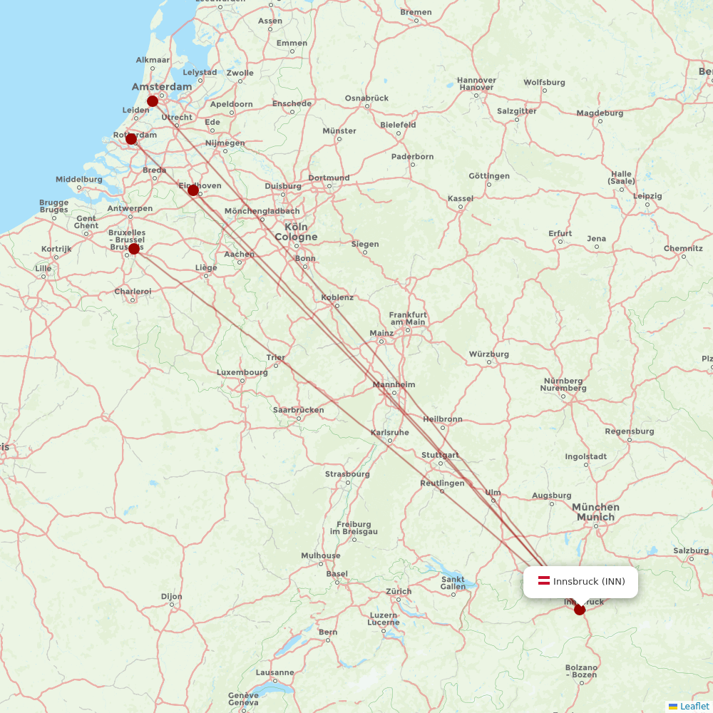 Transavia at INN route map