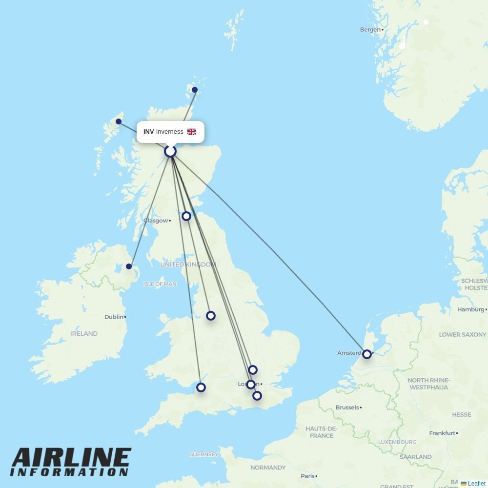 easyJet routes from INV