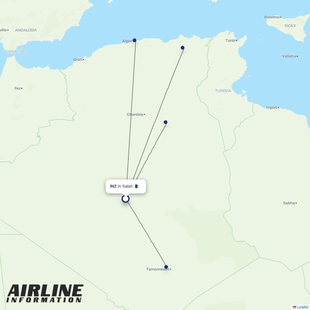 Air Algerie routes from INZ
