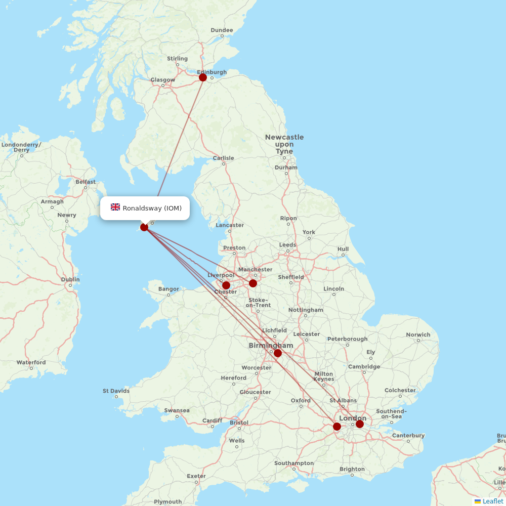 Loganair at IOM route map