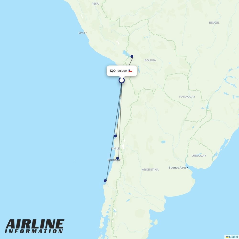 JetSMART routes from IQQ