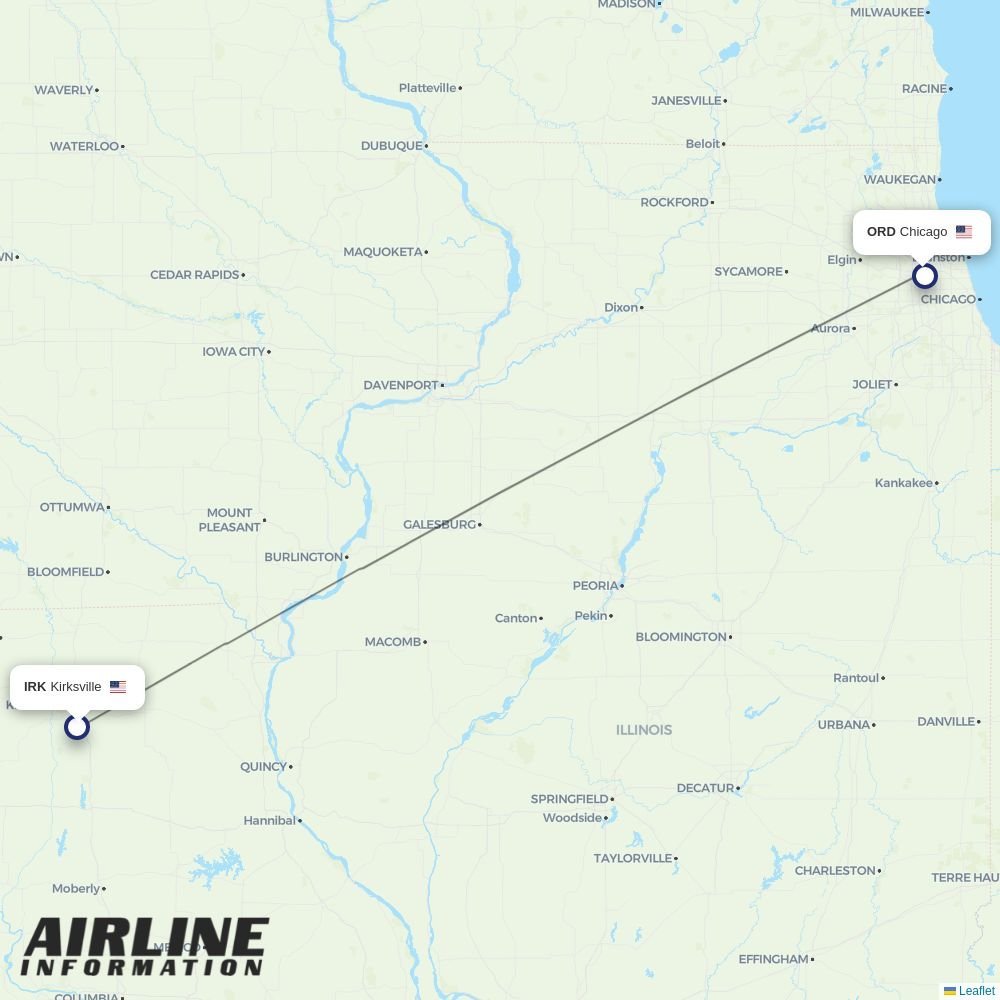 Contour Aviation routes from IRK