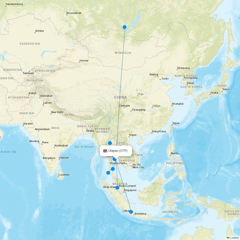 Saudia routes from ISB