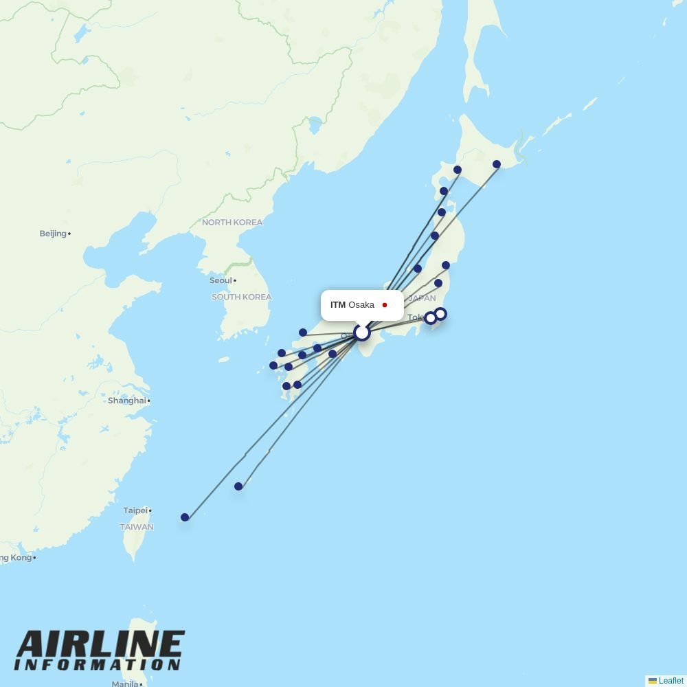 ANA routes from ITM