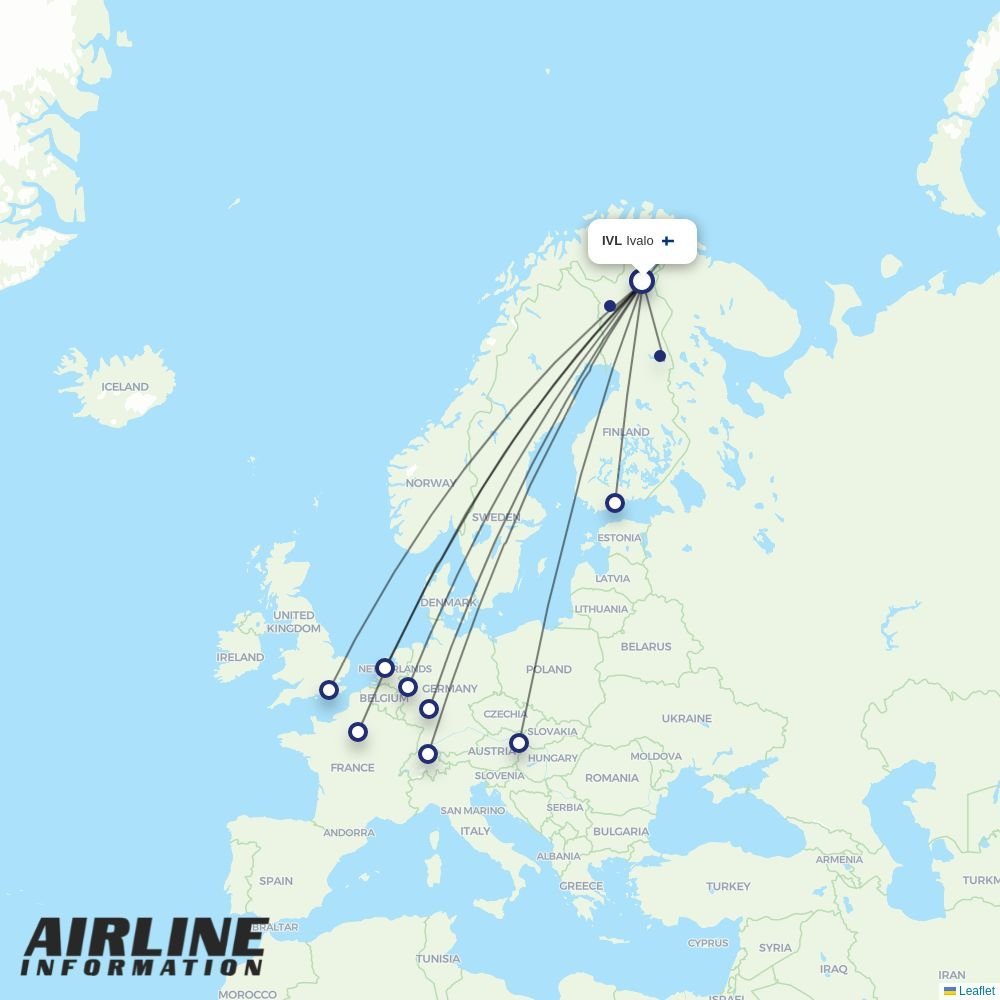 Finnair routes from IVL