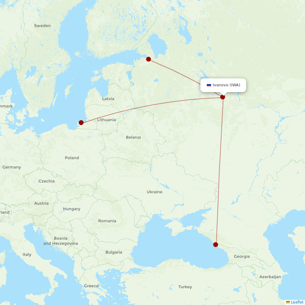 Pegas Fly at IWA route map