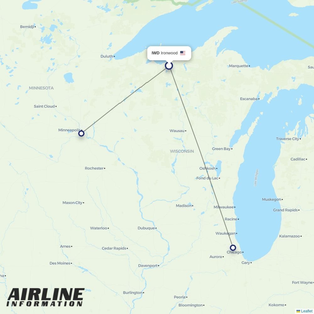 Key Lime Air routes from IWD