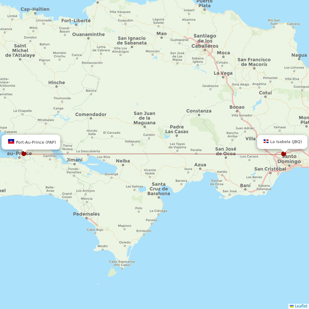 Sunrise Airways at JBQ route map