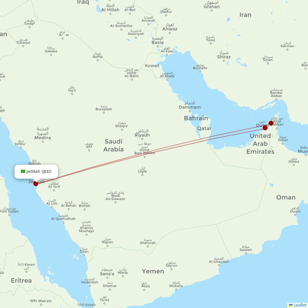 Air Arabia at JED route map