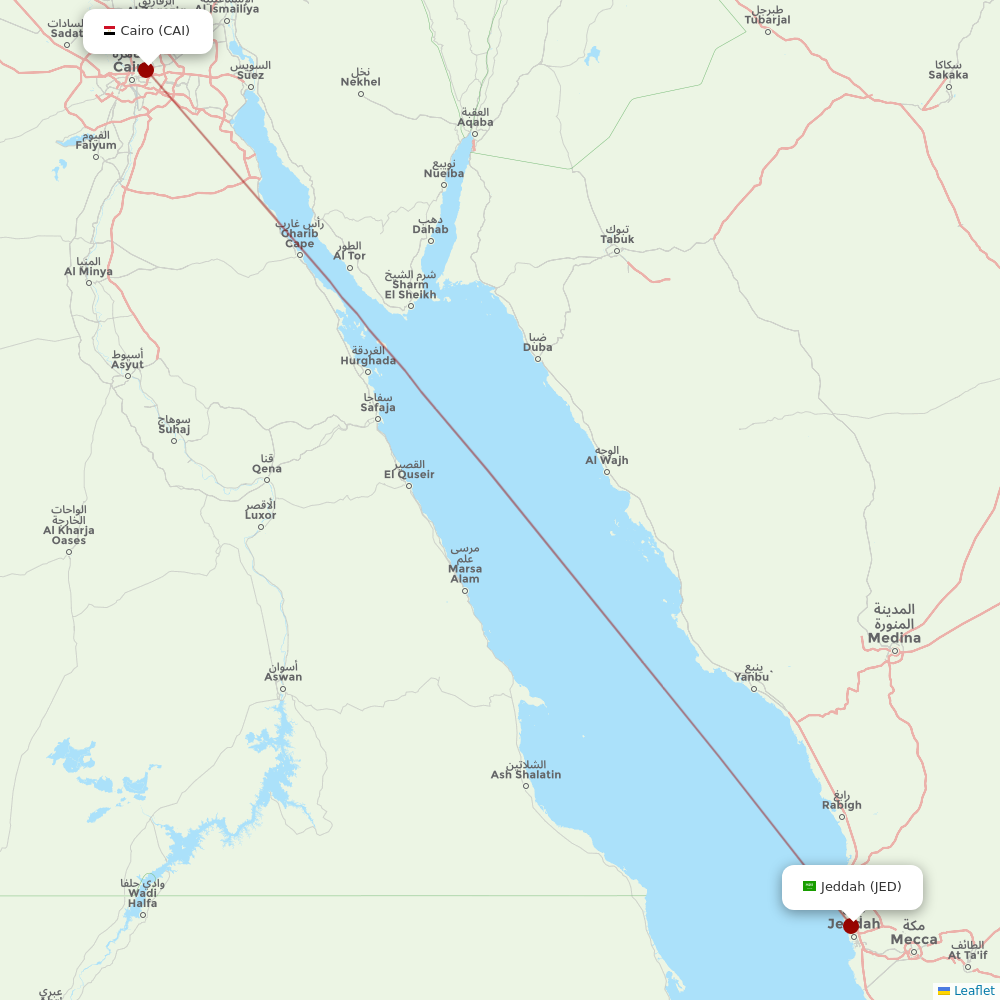 Nile Air at JED route map