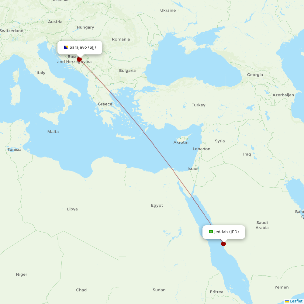 Stobart Air at JED route map