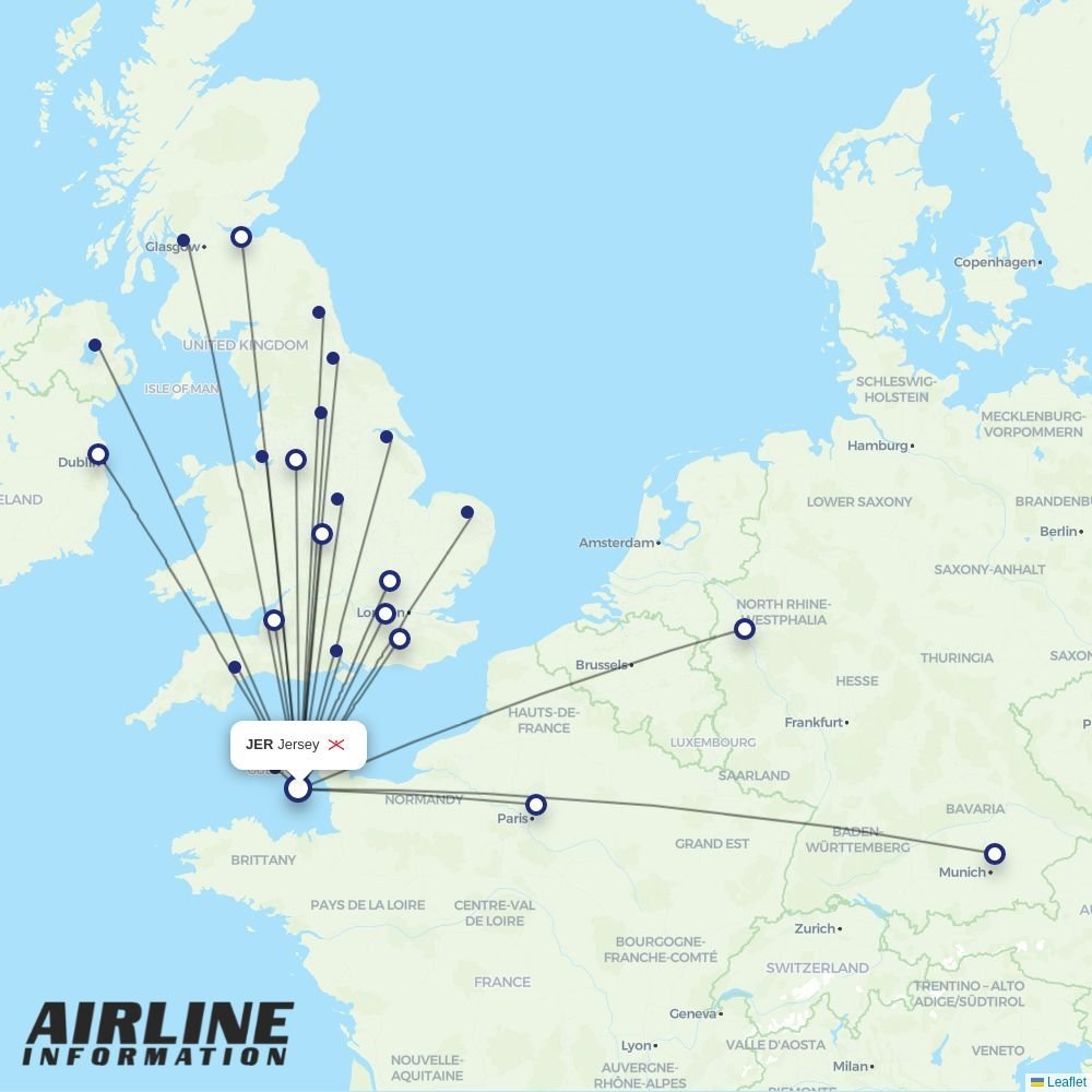 easyJet routes from JER