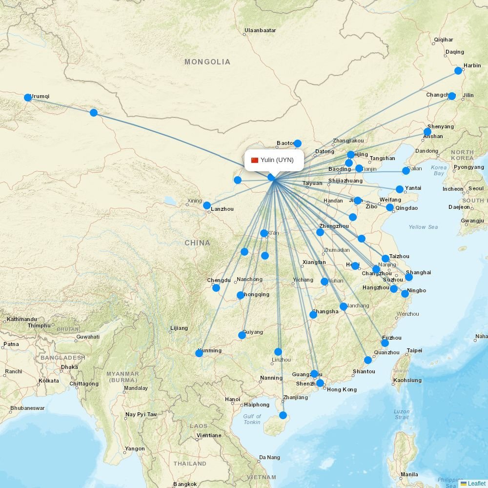 Saudia routes from JFK
