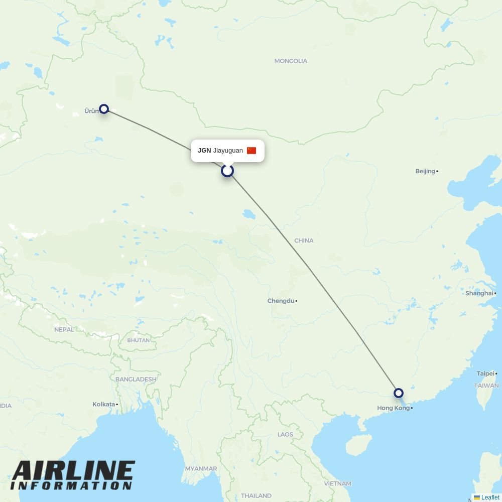 9 Air routes from JGN