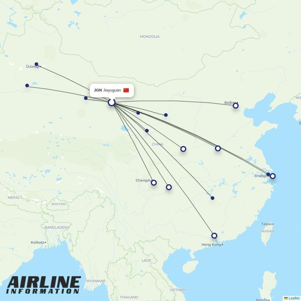 Gestair routes from JGN