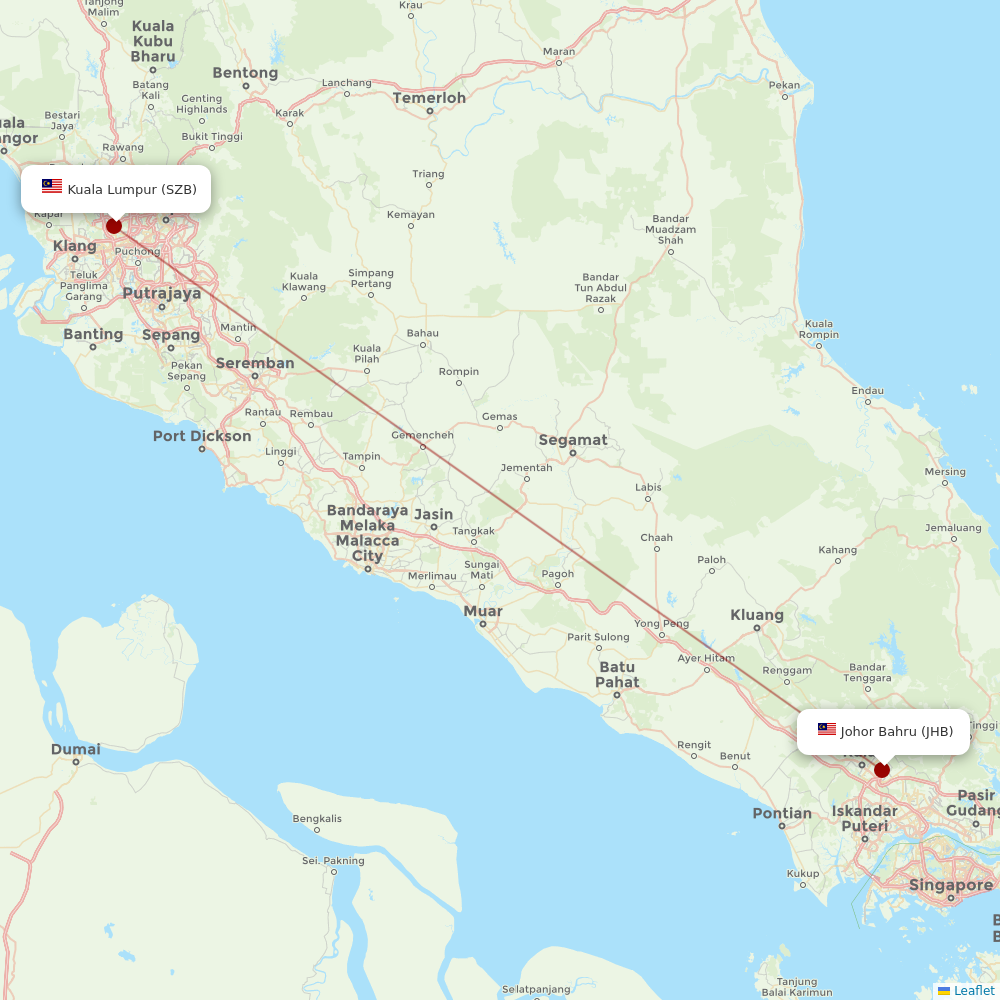 Batik Air Malaysia at JHB route map