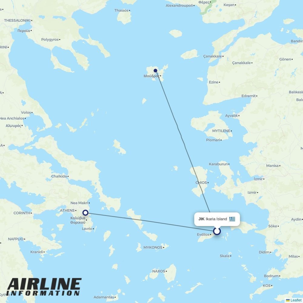 Olympic Air routes from JIK