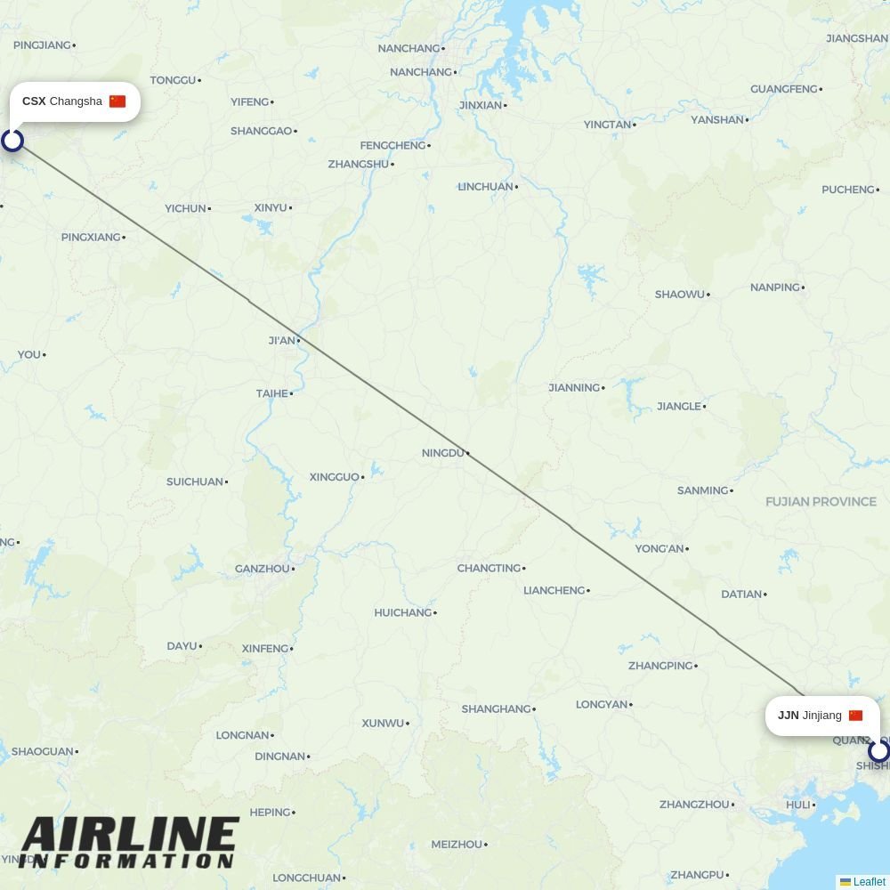 OkAir routes from JJN