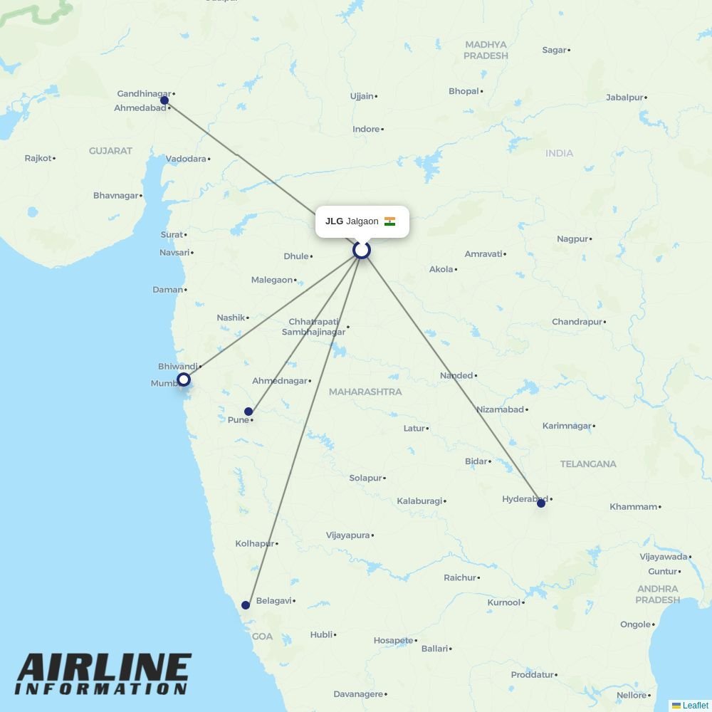 Alliance Air routes from JLG