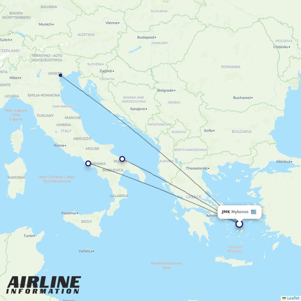 Volotea routes from JMK