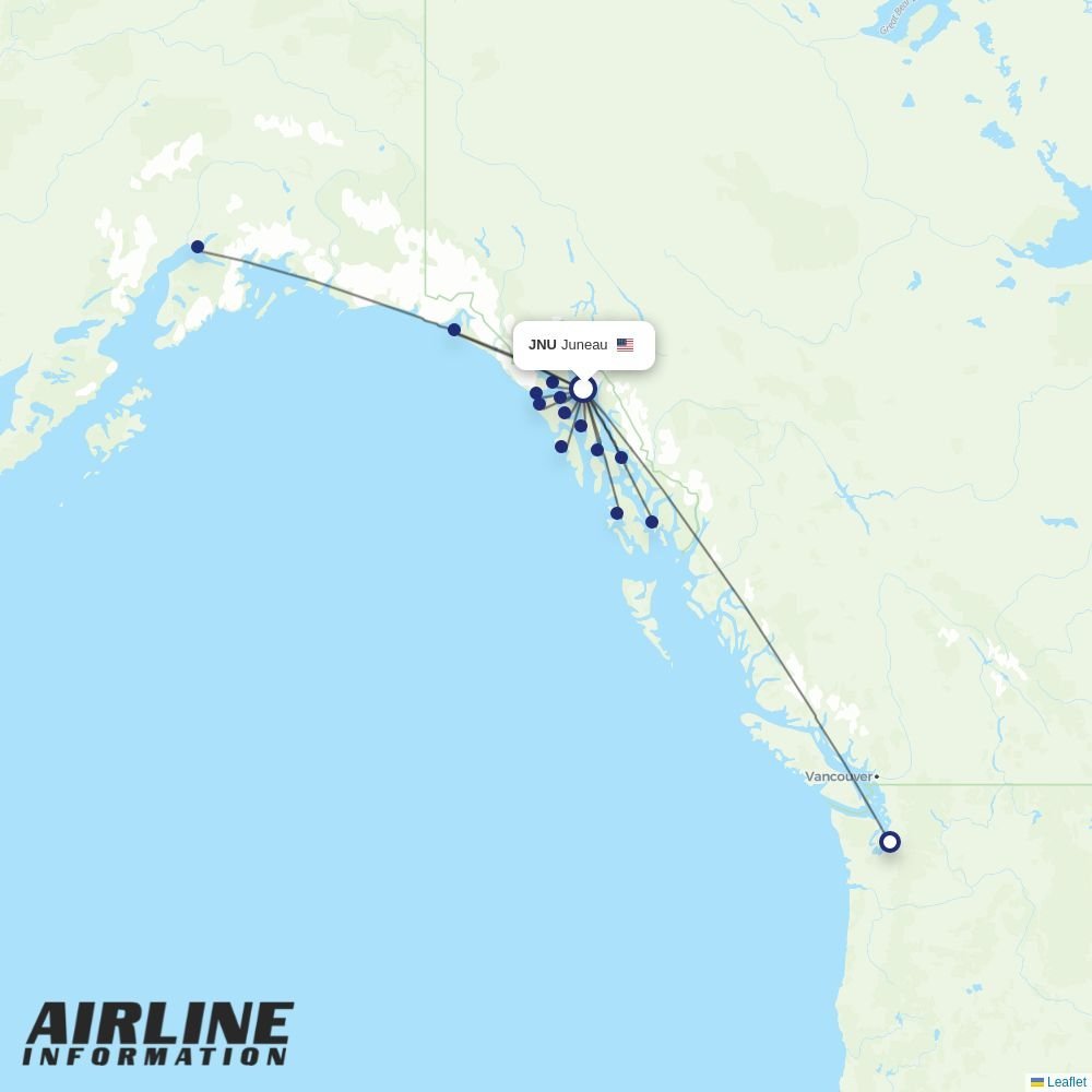 Alaska Airlines routes from JNU