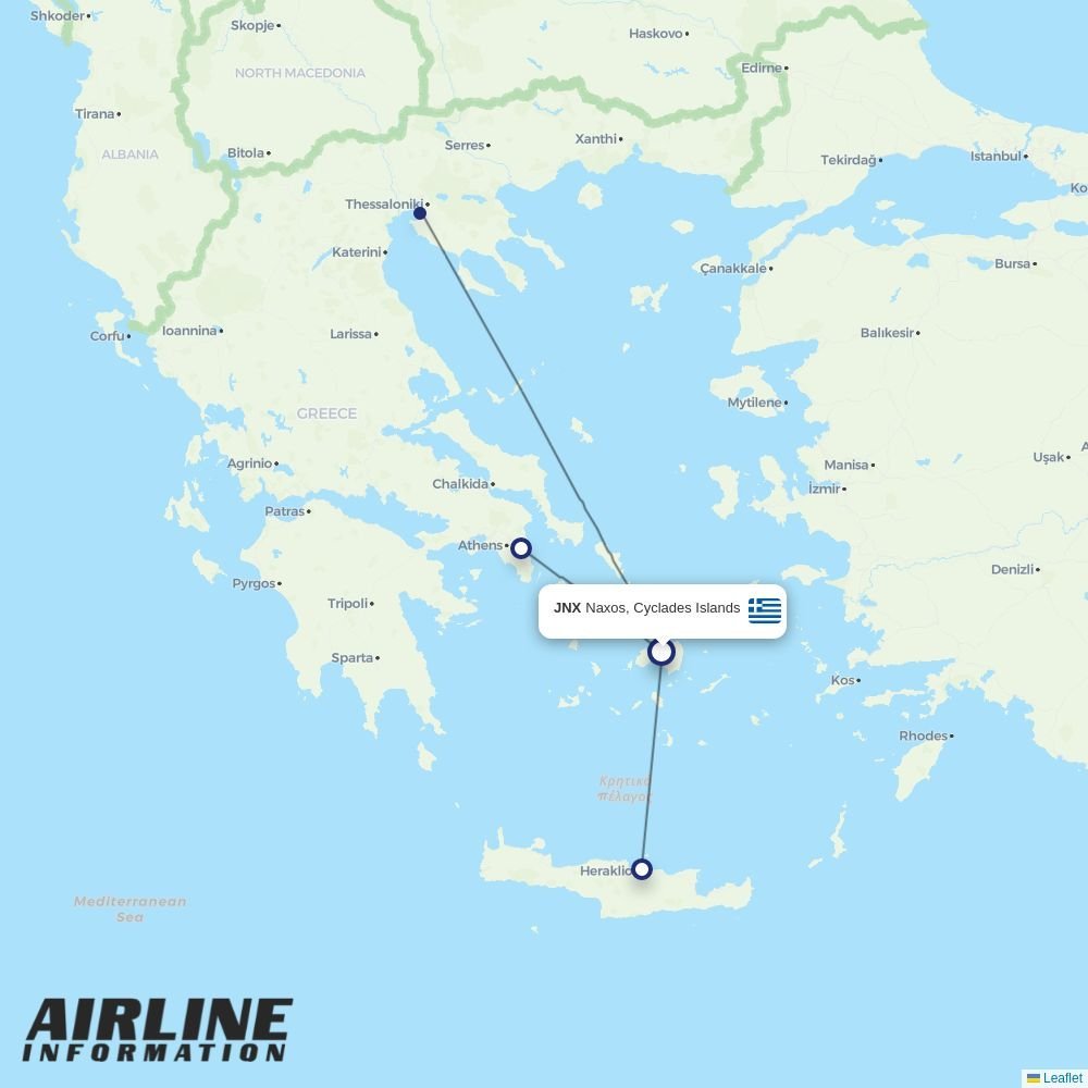 Olympic Air routes from JNX