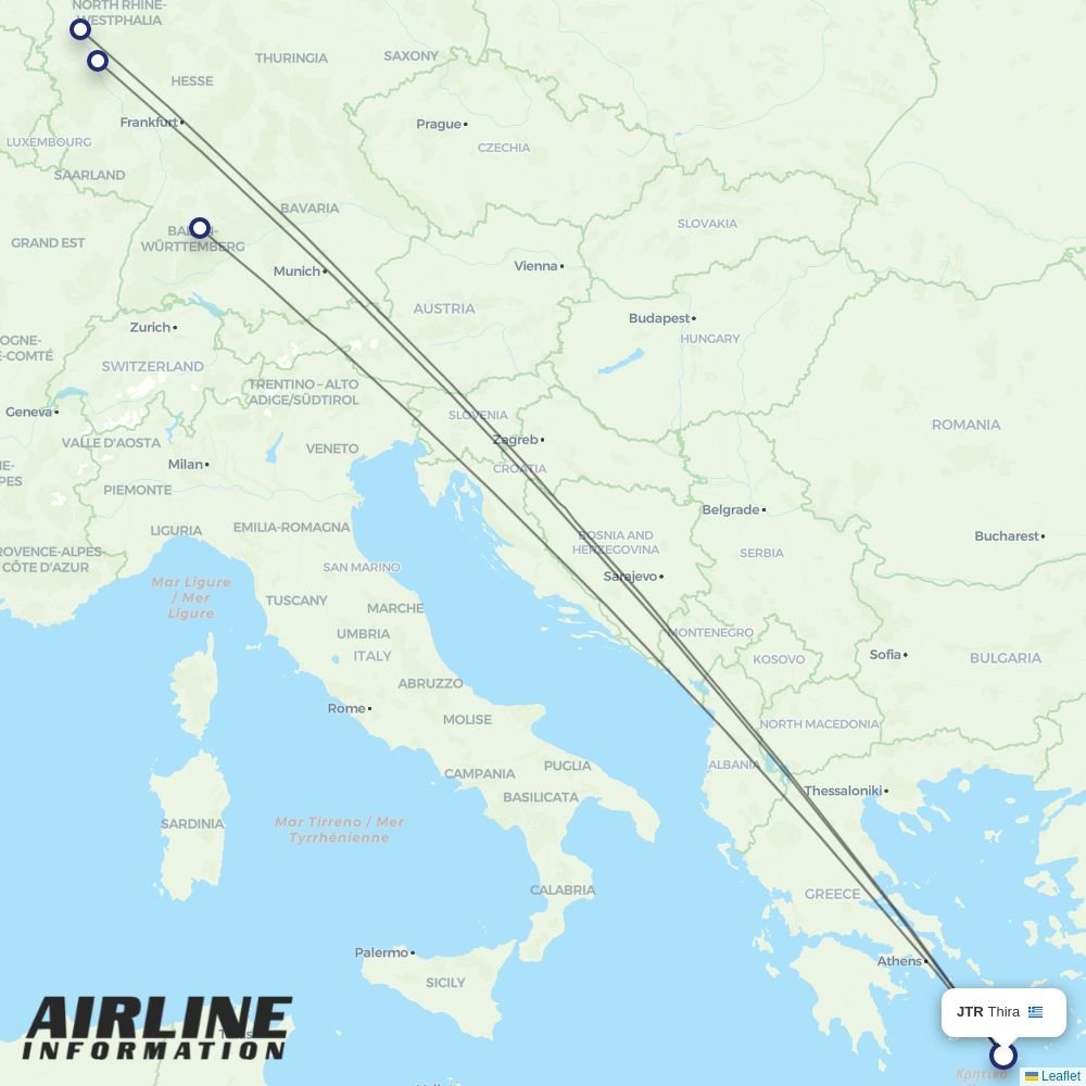 Eurowings routes from JTR