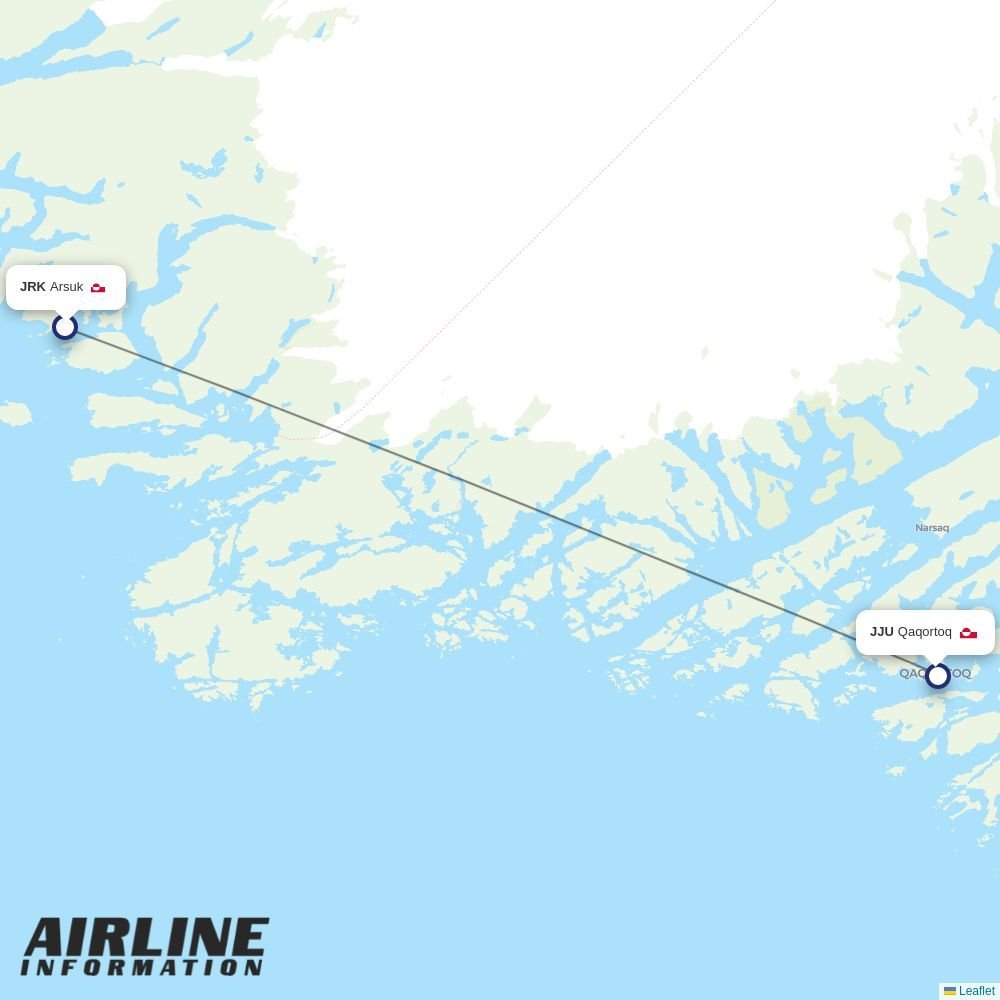 Air Greenland routes from JUV
