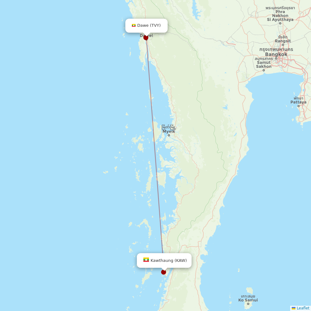 Air KBZ at KAW route map