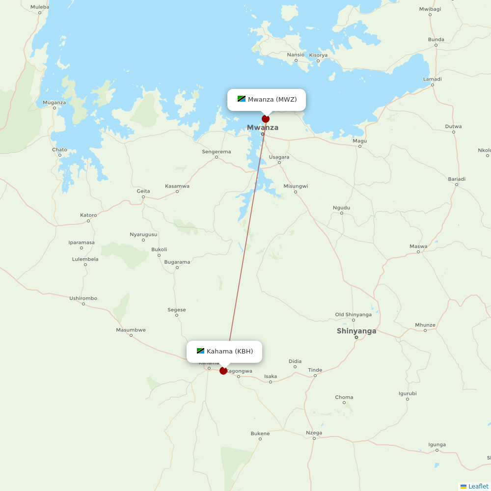 Precision Air at KBH route map