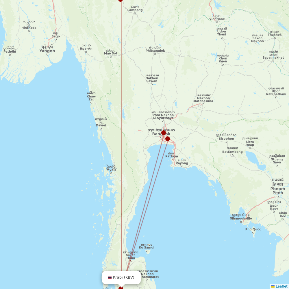 Thai AirAsia at KBV route map