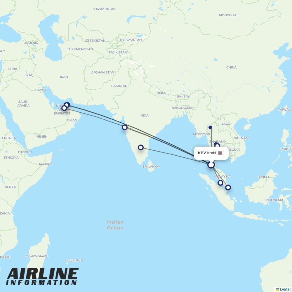 Bangkok Airways routes from KBV