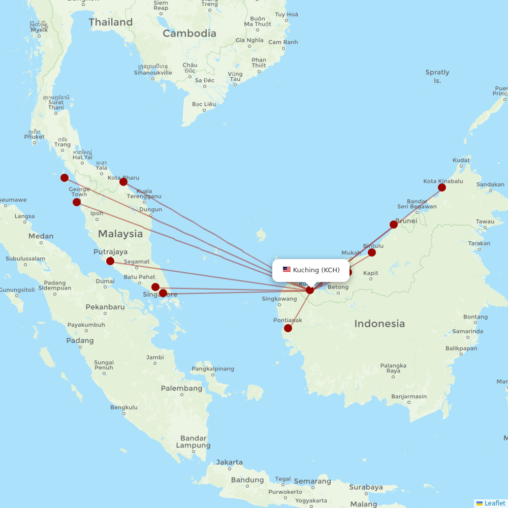 AirAsia at KCH route map