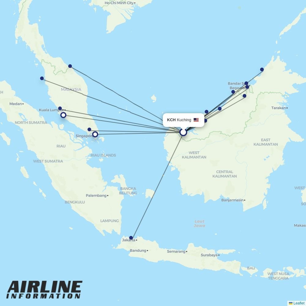 Malaysia Airlines routes from KCH