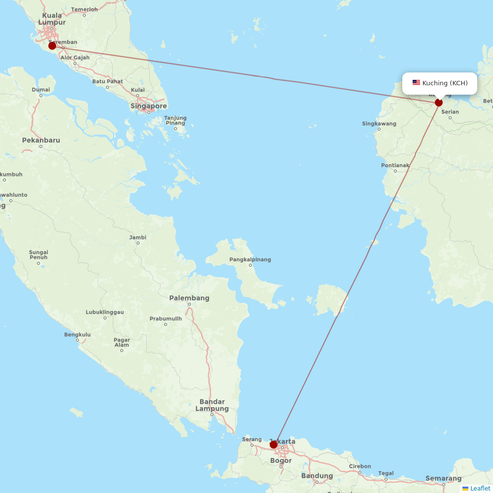 Batik Air Malaysia at KCH route map