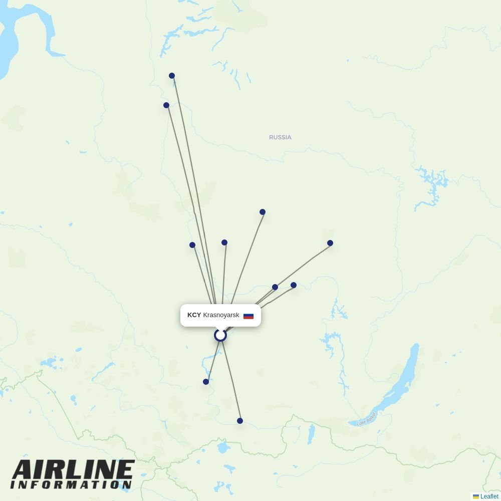 KrasAvia routes from KCY