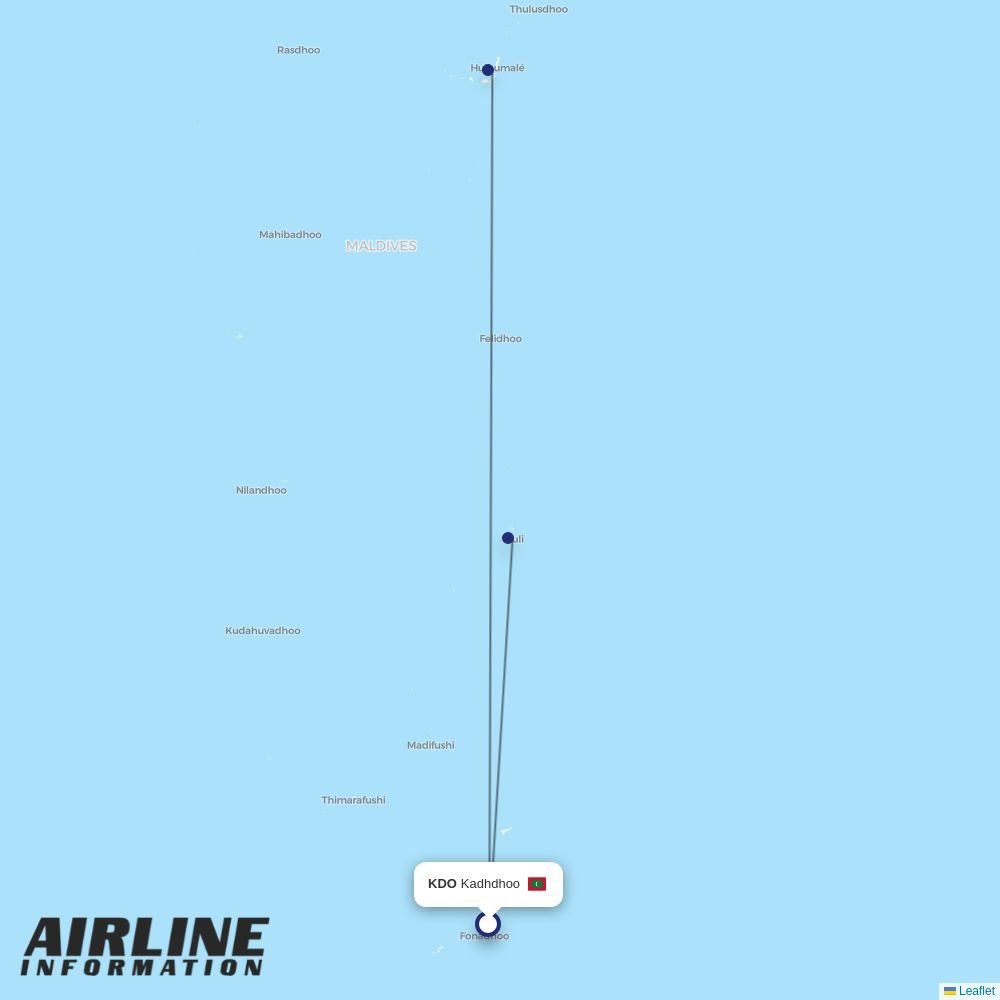 Maldivian routes from KDO