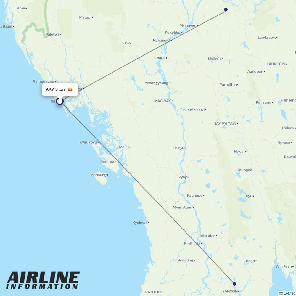 Mann Yadanarpon Airlines routes from KET