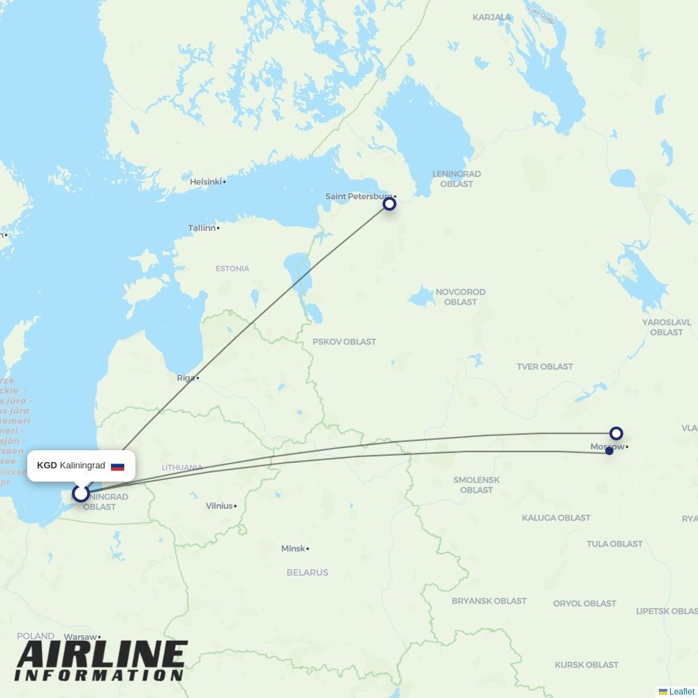 Pobeda routes from KGD