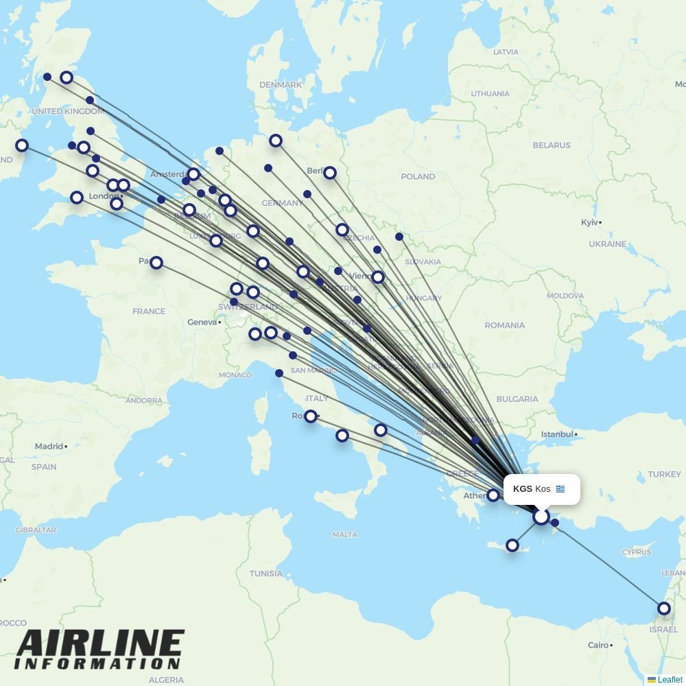 Eurowings routes from KGS