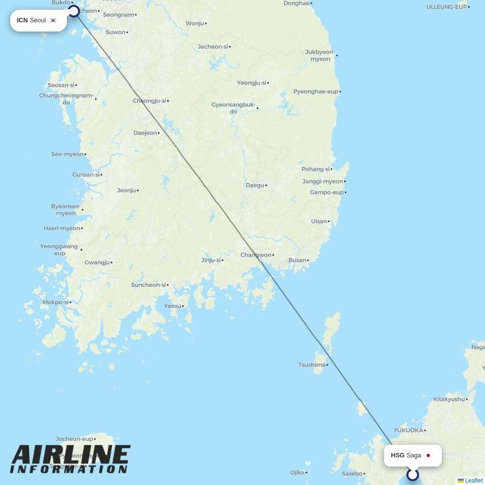 T´Way Air routes from KHH