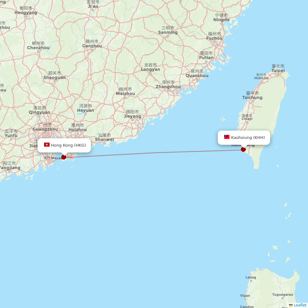 HK Express at KHH route map