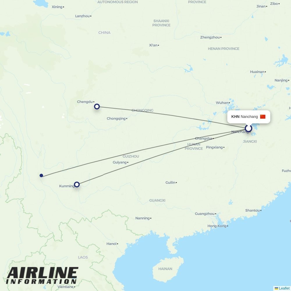 Lucky Air routes from KHN