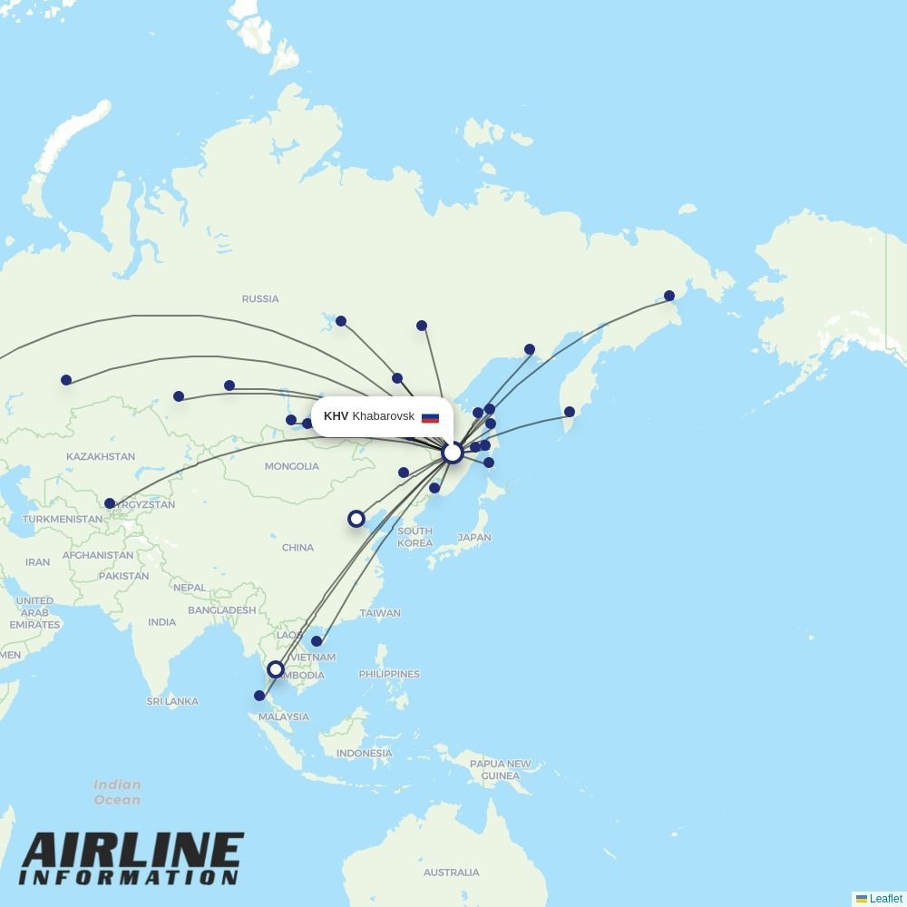 Aurora routes from KHV