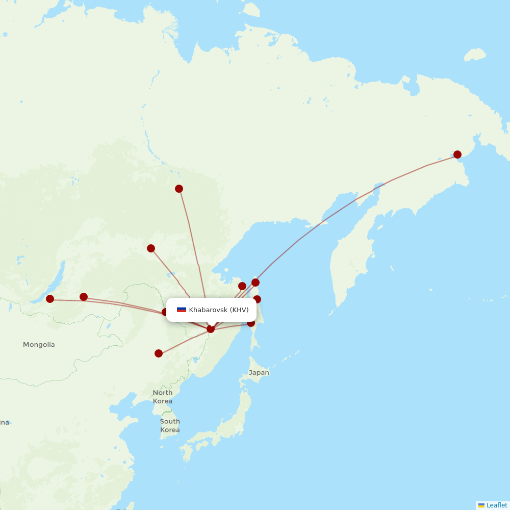 Aurora at KHV route map