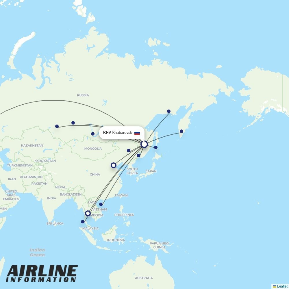Aeroflot routes from KHV