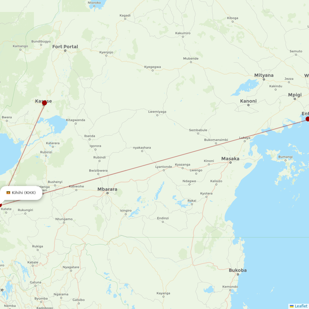 Aerolink Uganda at KHX route map
