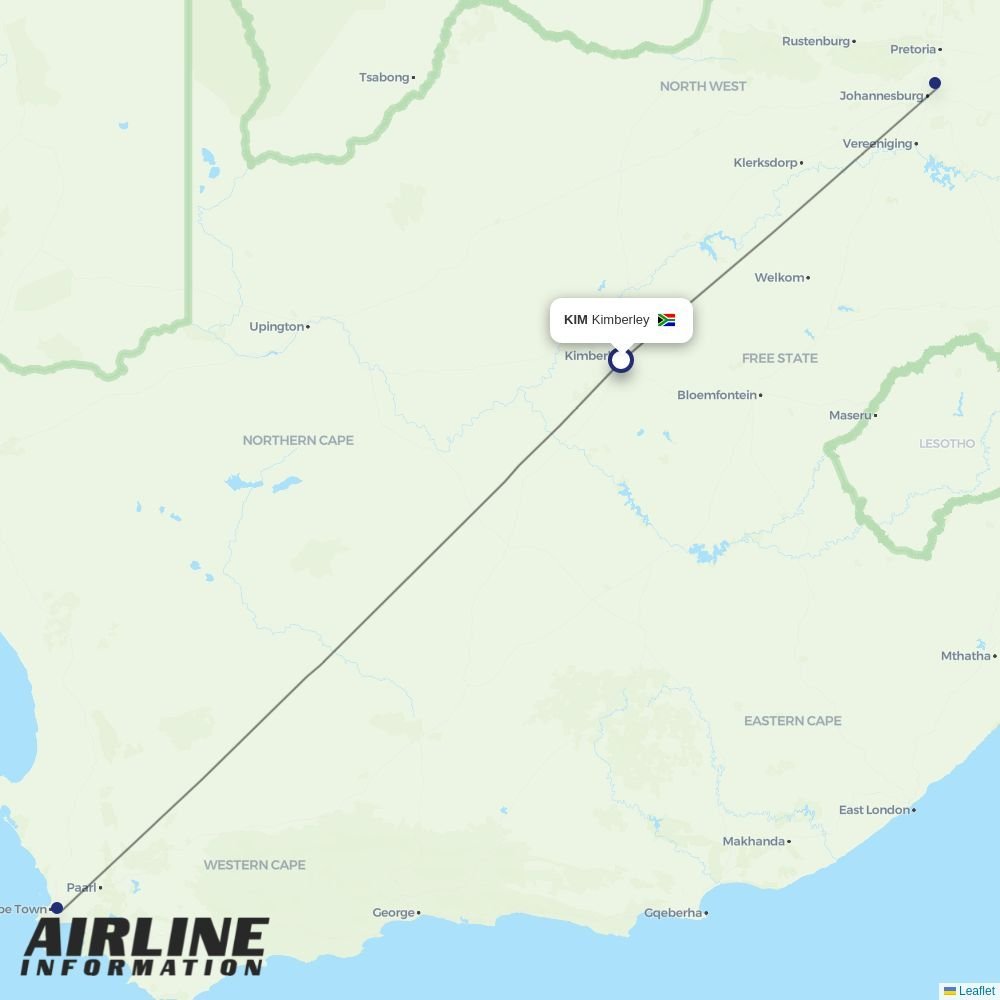 CemAir routes from KIM