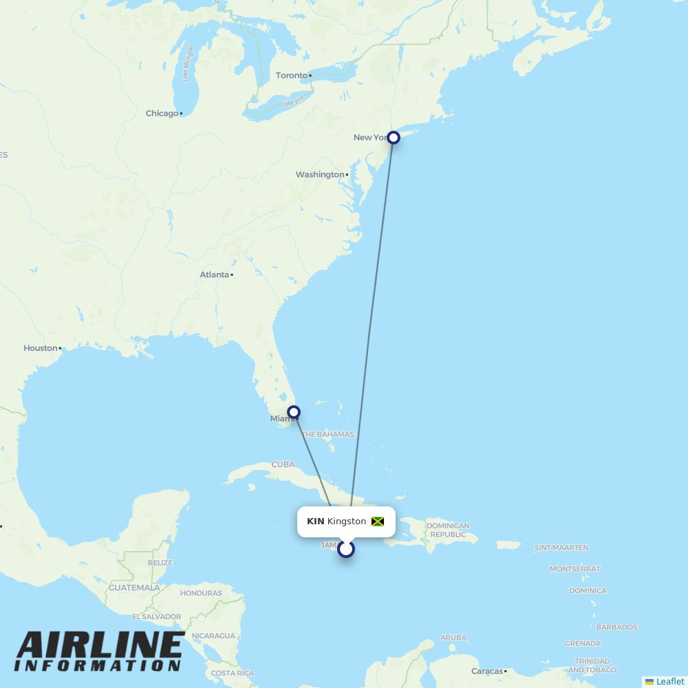 JetBlue routes from KIN